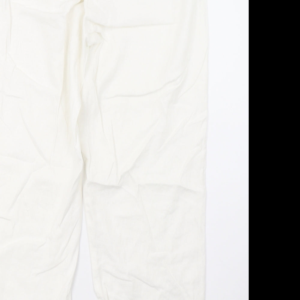 Monsoon Womens White   Trousers  Size 14 L28 in