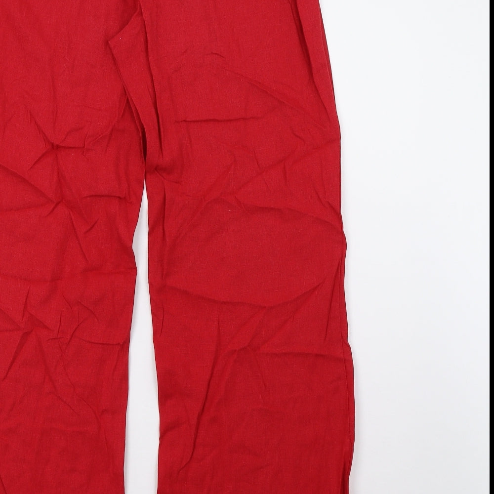 New Look Womens Red   Trousers  Size 12 L32 in