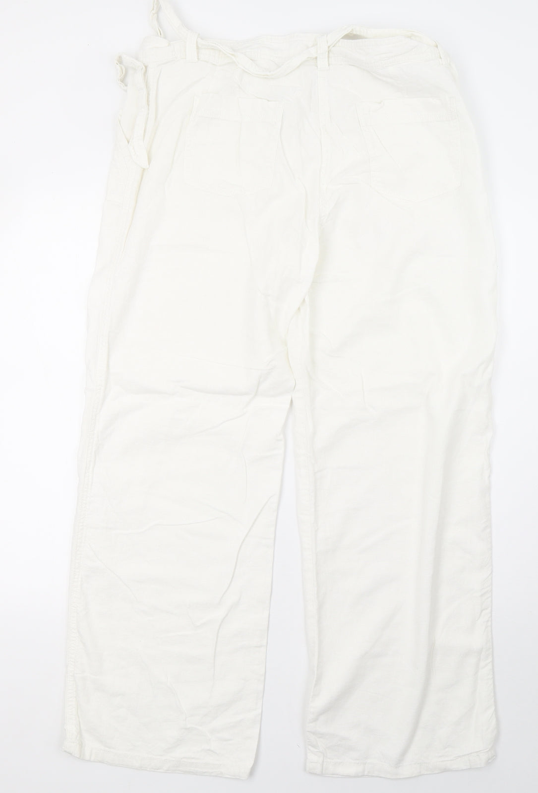 Preworn Womens White   Trousers  Size 16 L31 in