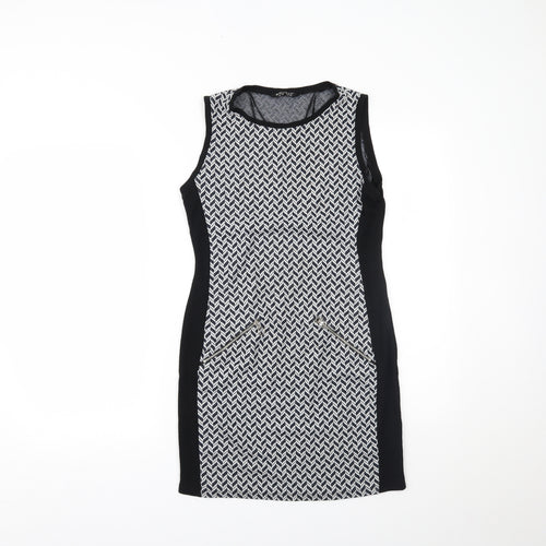 Select Womens Black Chevron  Mini  Size 12