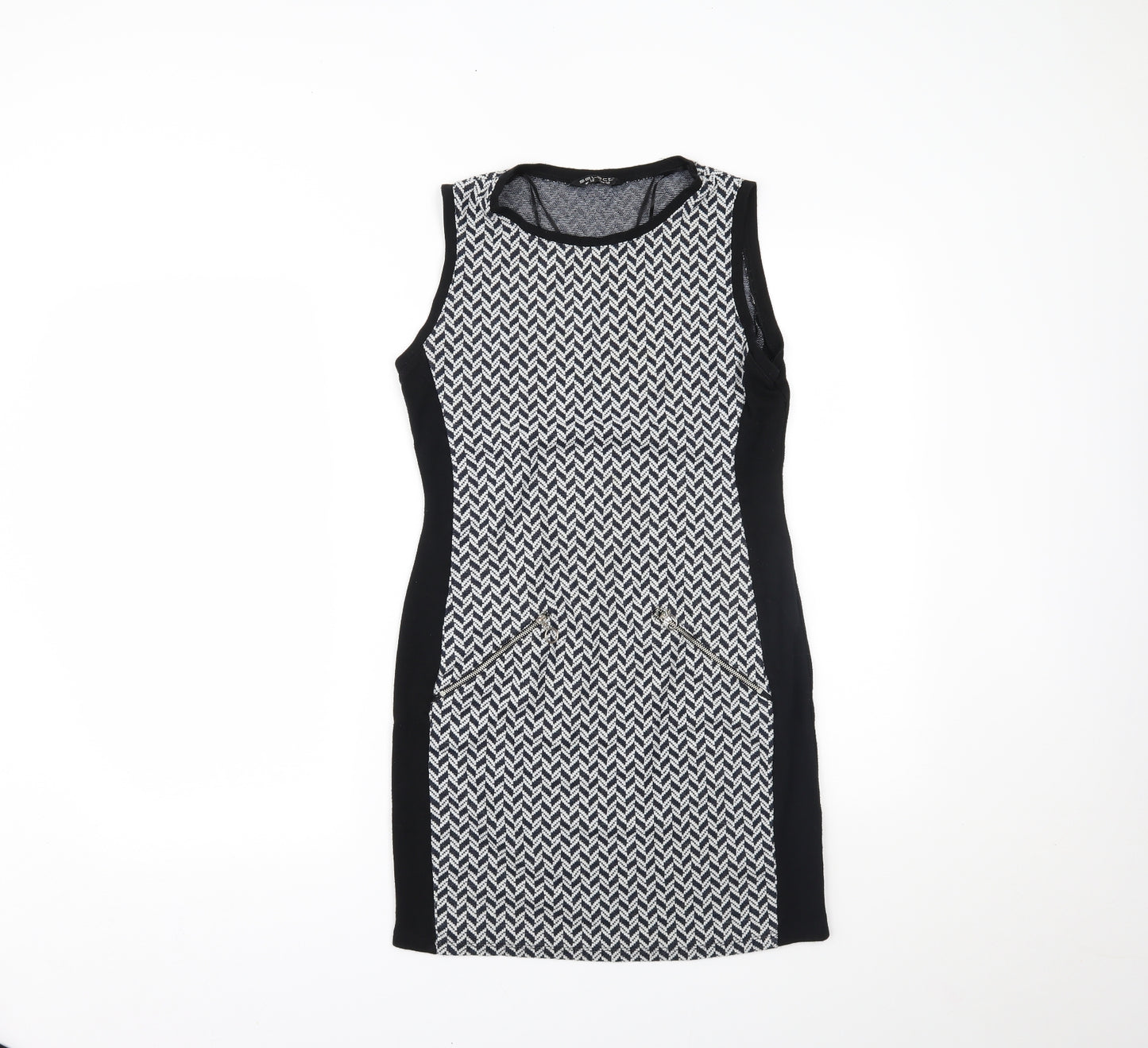 Select Womens Black Chevron  Mini  Size 12