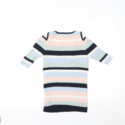 F&F Womens Multicoloured Striped  Basic Blouse Size 10