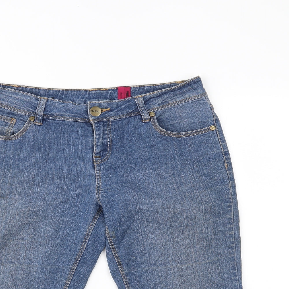 YESYES Womens Blue  Denim Cut-Off Shorts Size 10