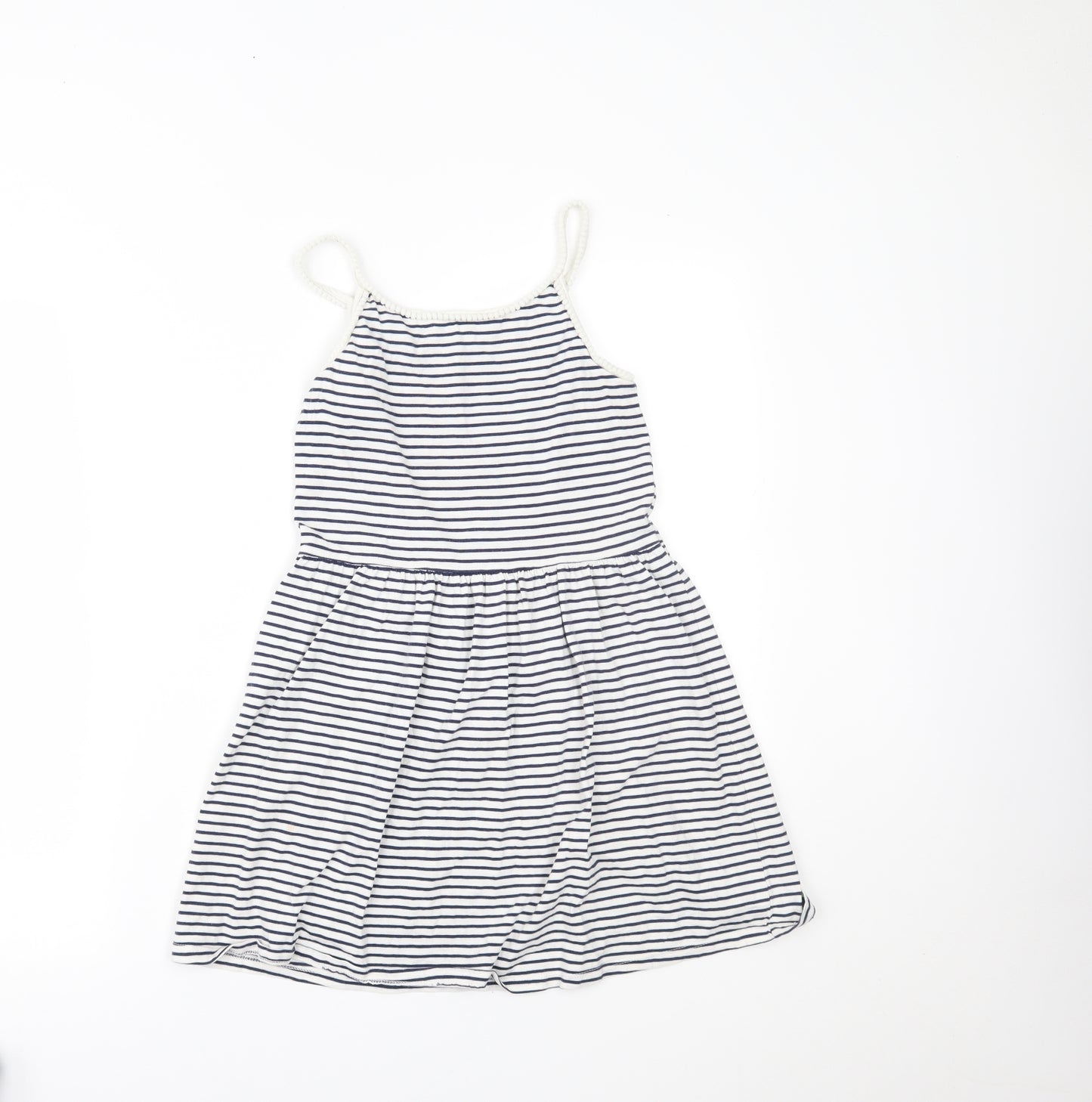 NEXT Girls White Striped  Fit & Flare  Size 9 Years