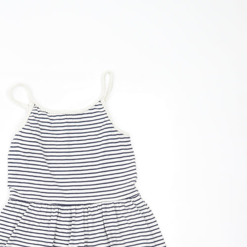 NEXT Girls White Striped  Fit & Flare  Size 9 Years