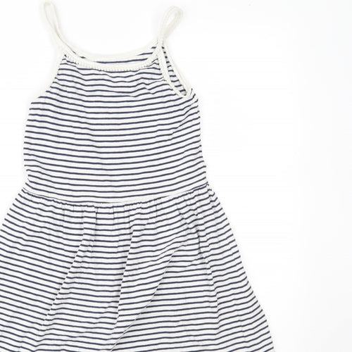 NEXT Girls White Striped  Fit & Flare  Size 9 Years