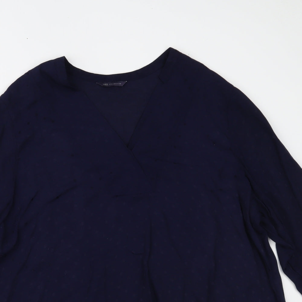 Marks and Spencer Womens Blue Polka Dot  Basic Blouse Size 20