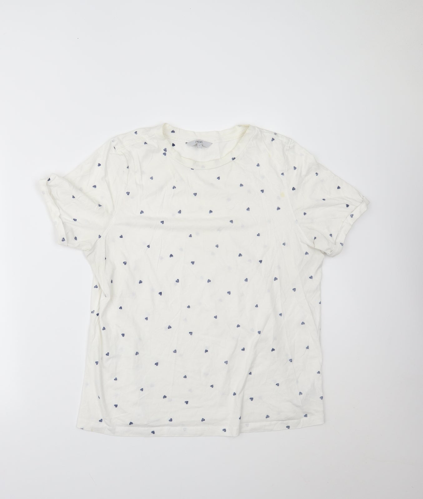 NEXT Womens White Polka Dot  Basic T-Shirt Size 14