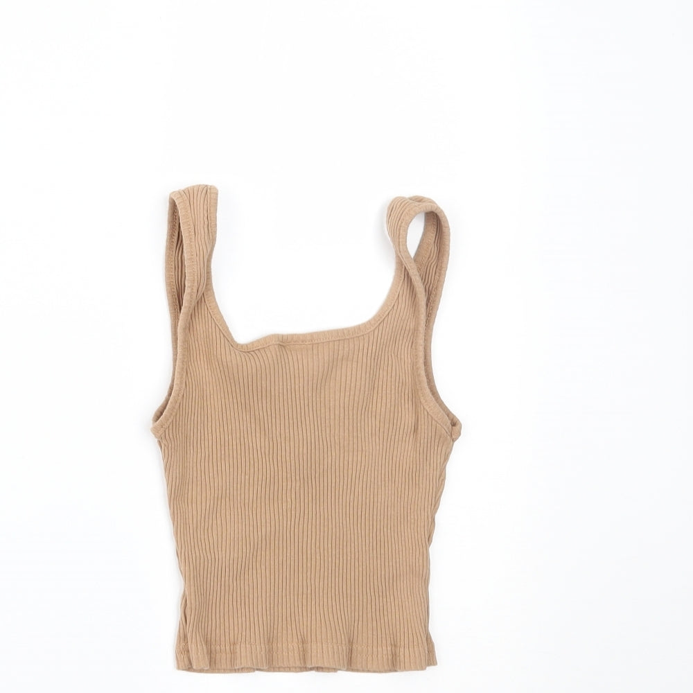 ROMWE Womens Brown   Cropped Tank Size XS