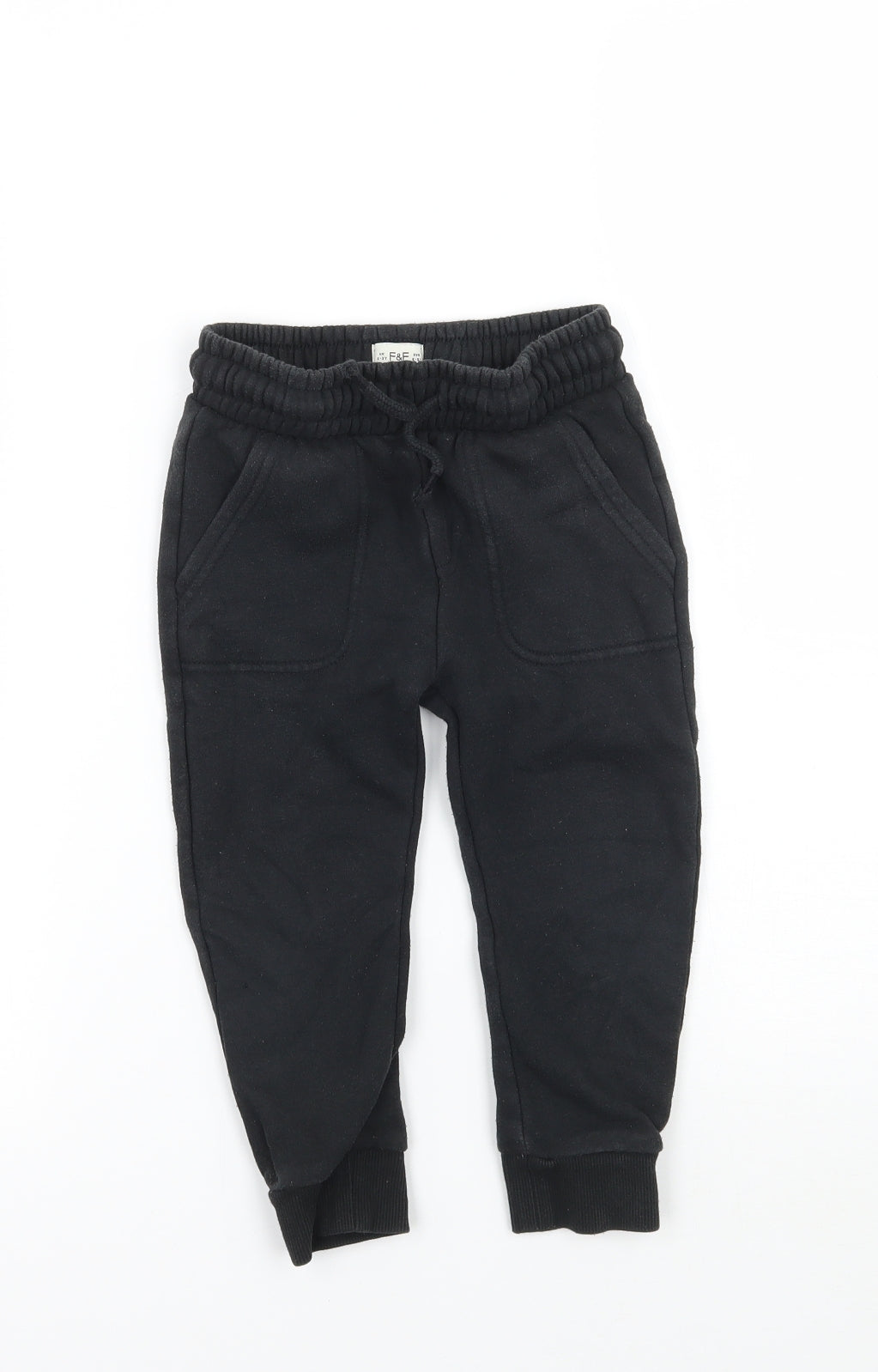 F&F Boys Black   Sweatpants Trousers Size 2-3 Years