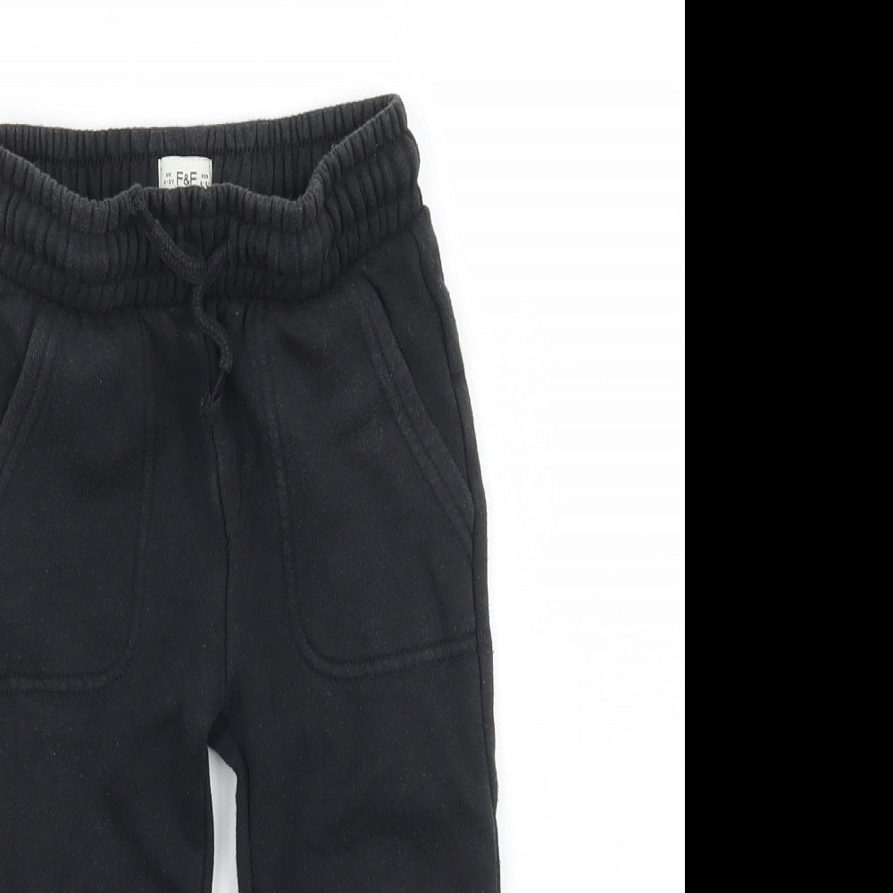 F&F Boys Black   Sweatpants Trousers Size 2-3 Years