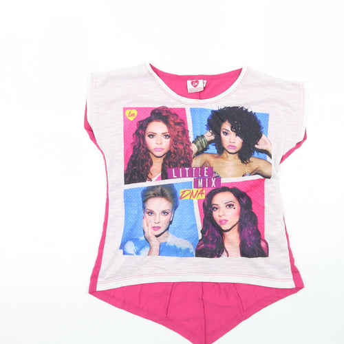 Littlemix Girls Pink   Basic T-Shirt Size 9 Years