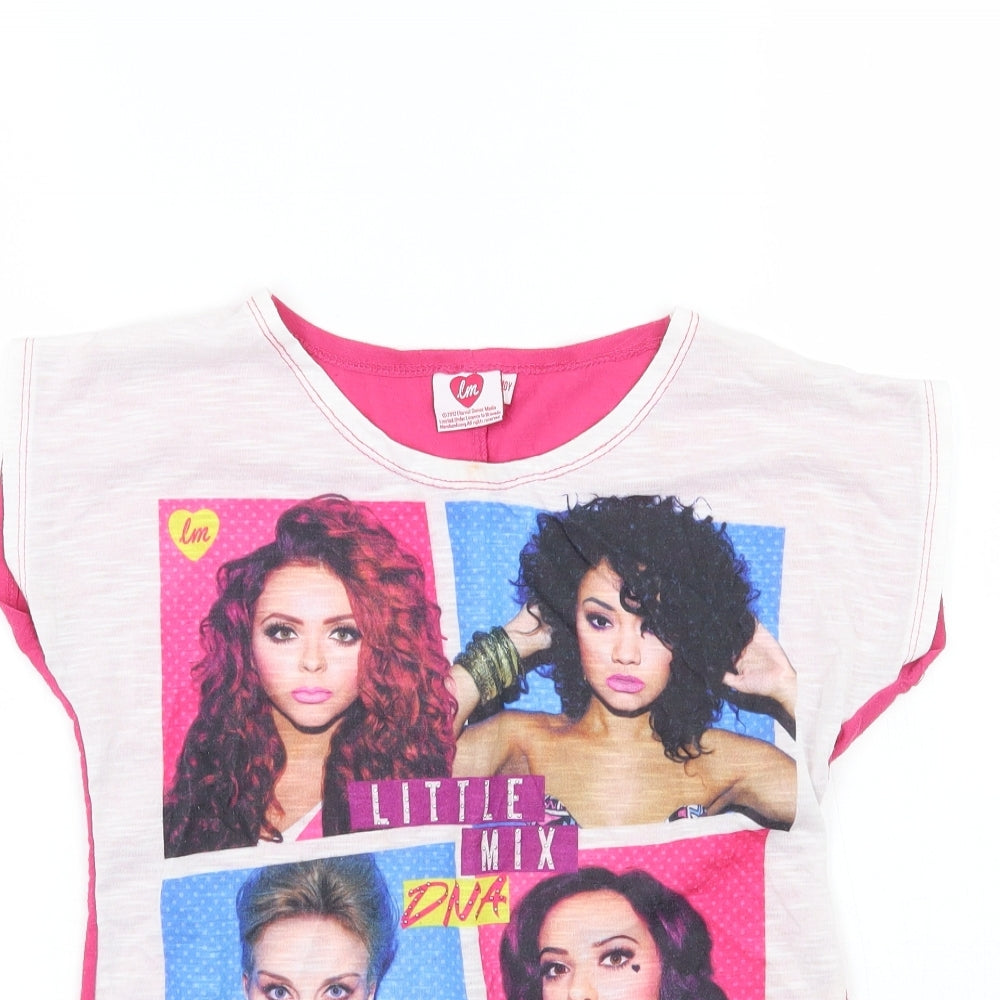 Littlemix Girls Pink   Basic T-Shirt Size 9 Years