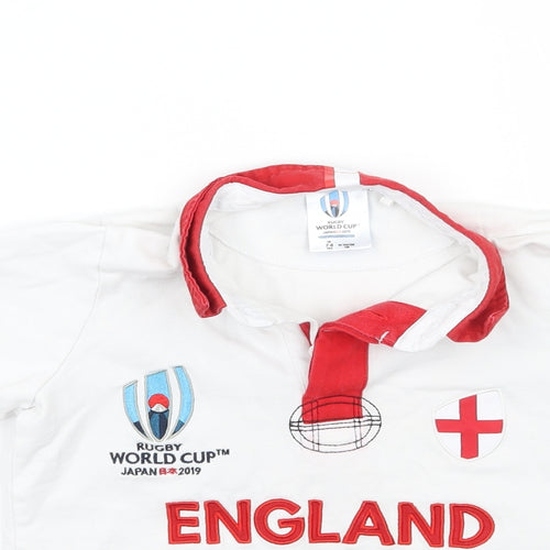 Rugby World Cup 2019 Girls White   Basic Polo Size 7-8 Years  - England