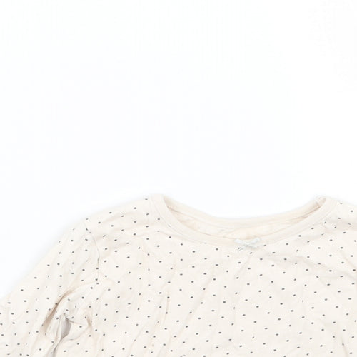 George Girls Ivory Polka Dot  Basic T-Shirt Size 9-12 Months