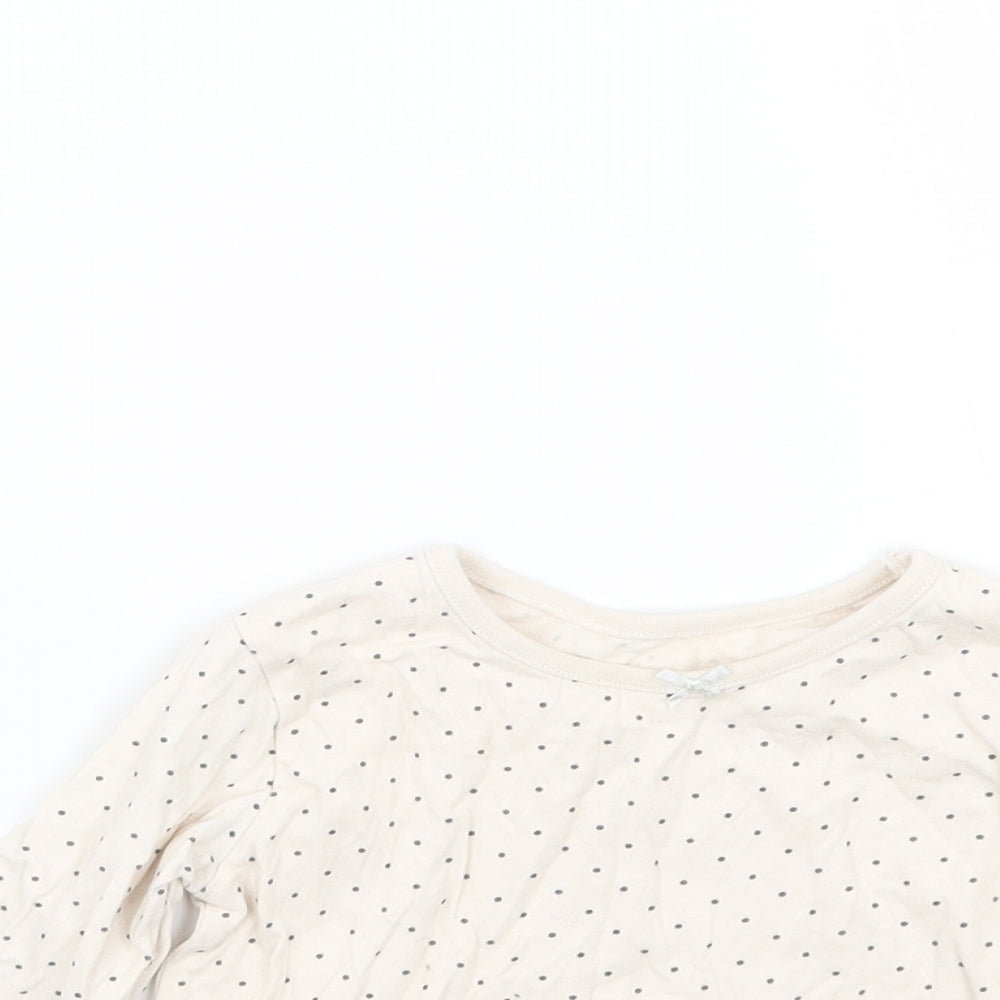 George Girls Ivory Polka Dot  Basic T-Shirt Size 9-12 Months