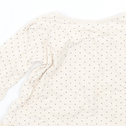 George Girls Ivory Polka Dot  Basic T-Shirt Size 9-12 Months
