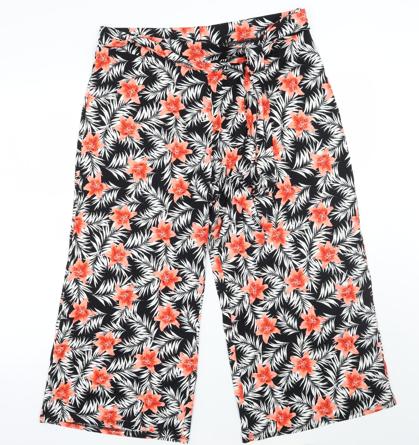 George Womens Black Floral  Trousers  Size 18 L24 in
