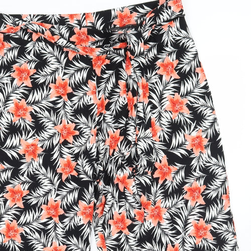George Womens Black Floral  Trousers  Size 18 L24 in