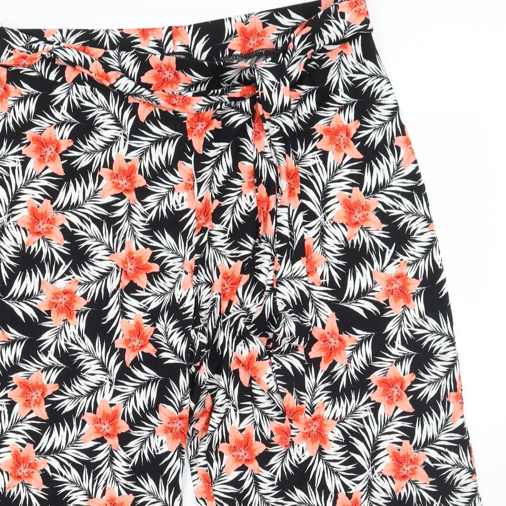 George Womens Black Floral  Trousers  Size 18 L24 in