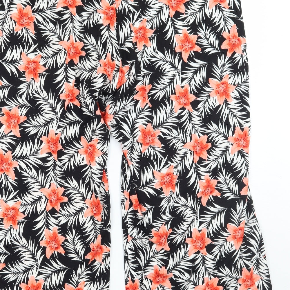 George Womens Black Floral  Trousers  Size 18 L24 in