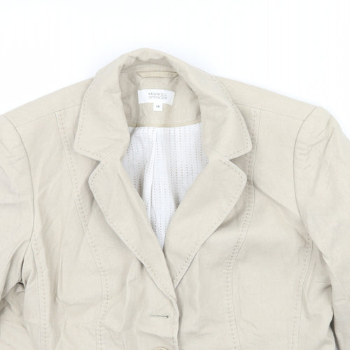 Marks and Spencer Womens Beige   Jacket Blazer Size 14