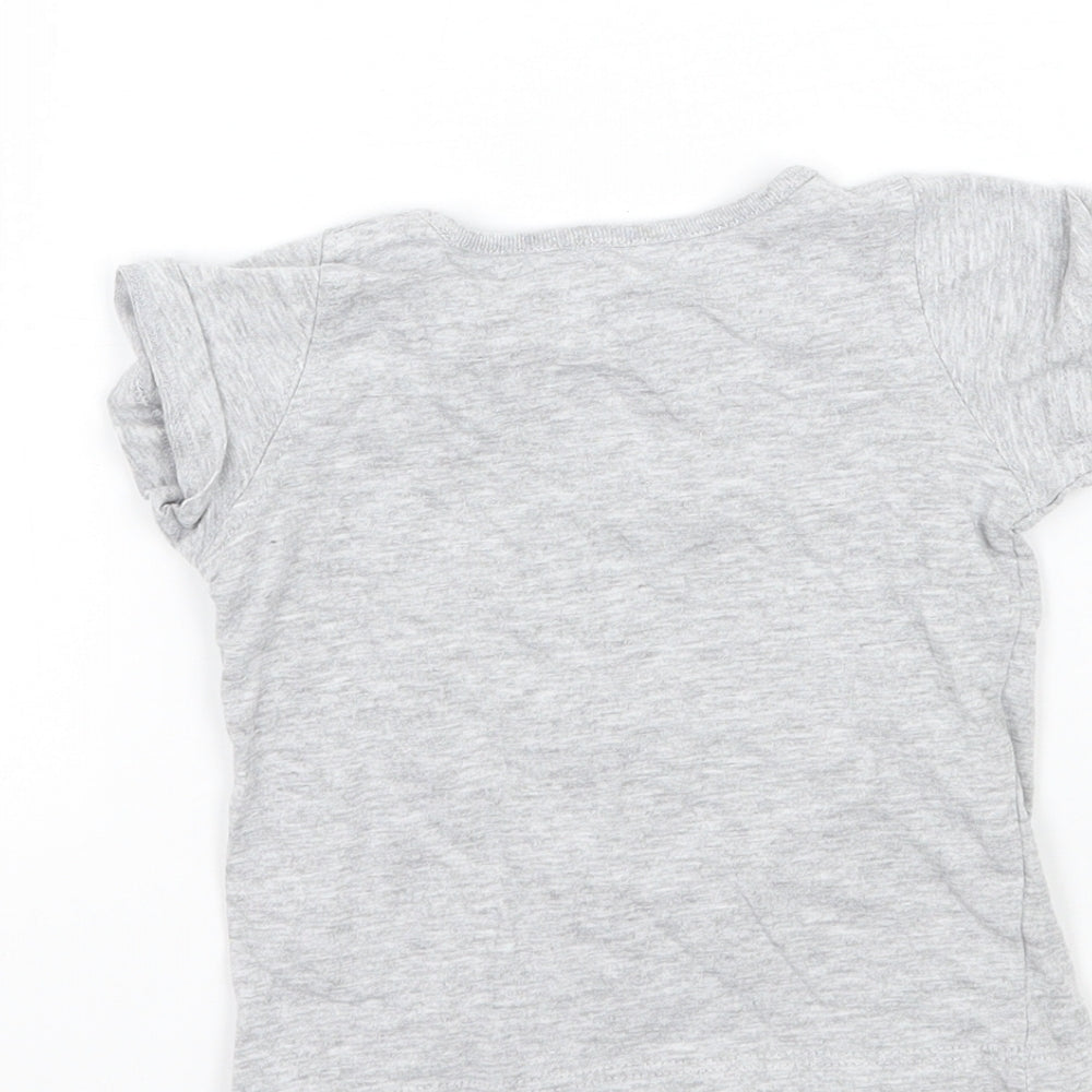 Pep&co Girls Grey   Basic T-Shirt Size 9-12 Months