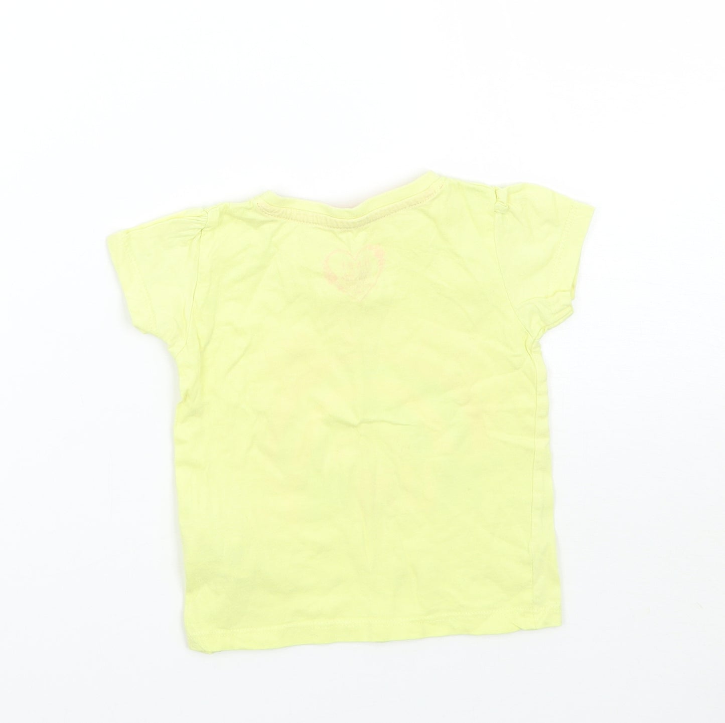 Primark Girls Yellow   Basic T-Shirt Size 9-12 Months