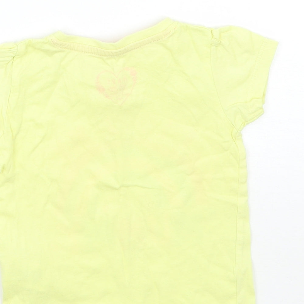 Primark Girls Yellow   Basic T-Shirt Size 9-12 Months