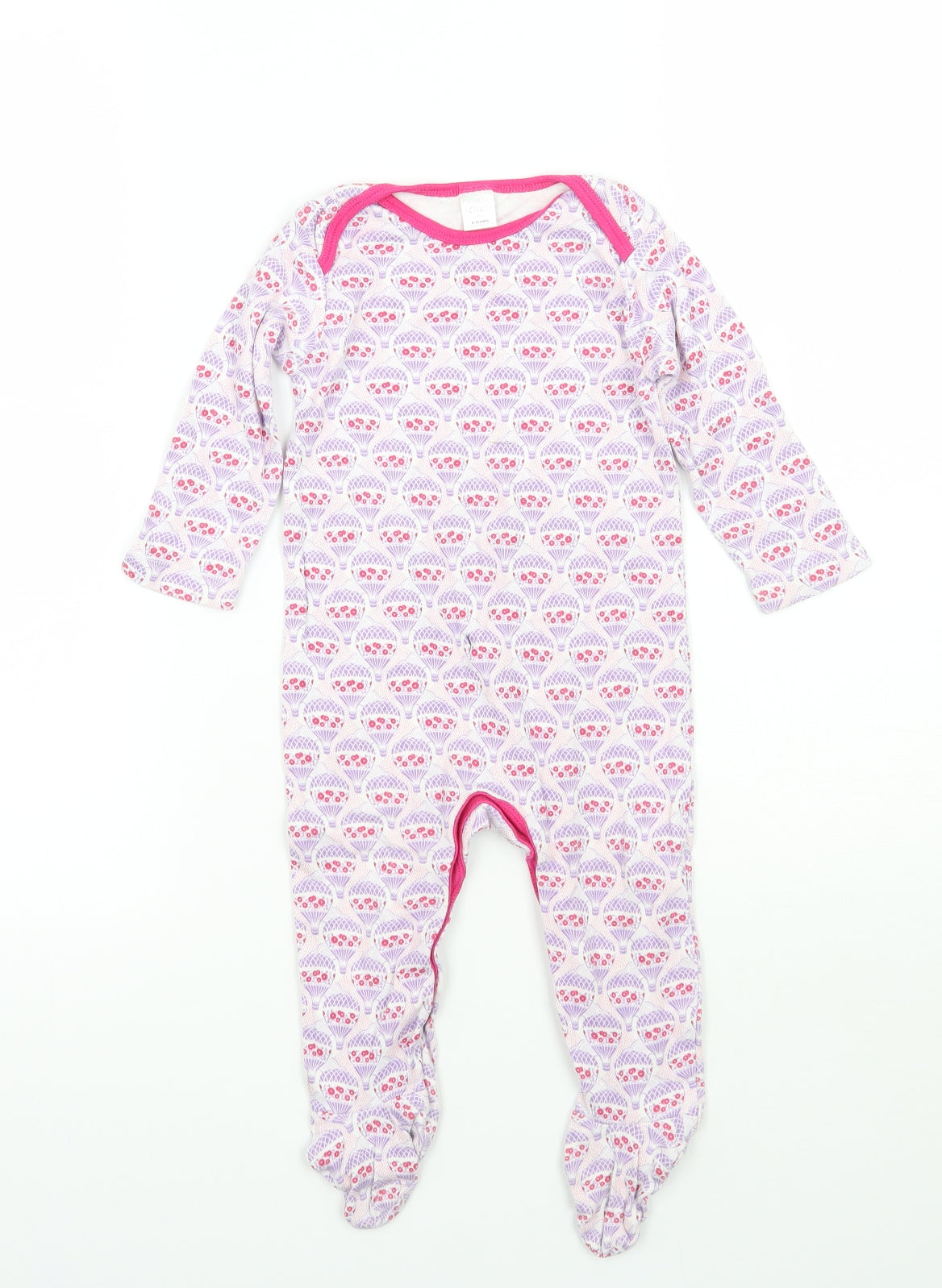 Mini Club Girls Purple Geometric  Babygrow One-Piece Size 9-12 Months