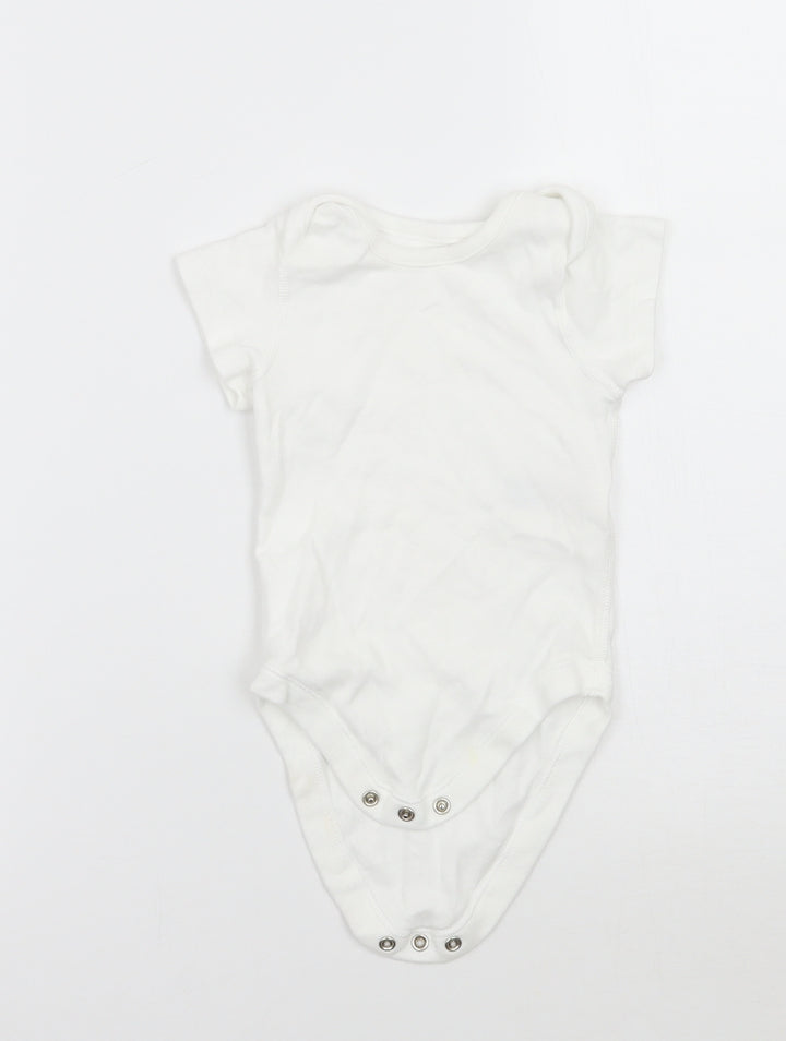 Marks and Spencer Girls White   Babygrow One-Piece Size 6-9 Months