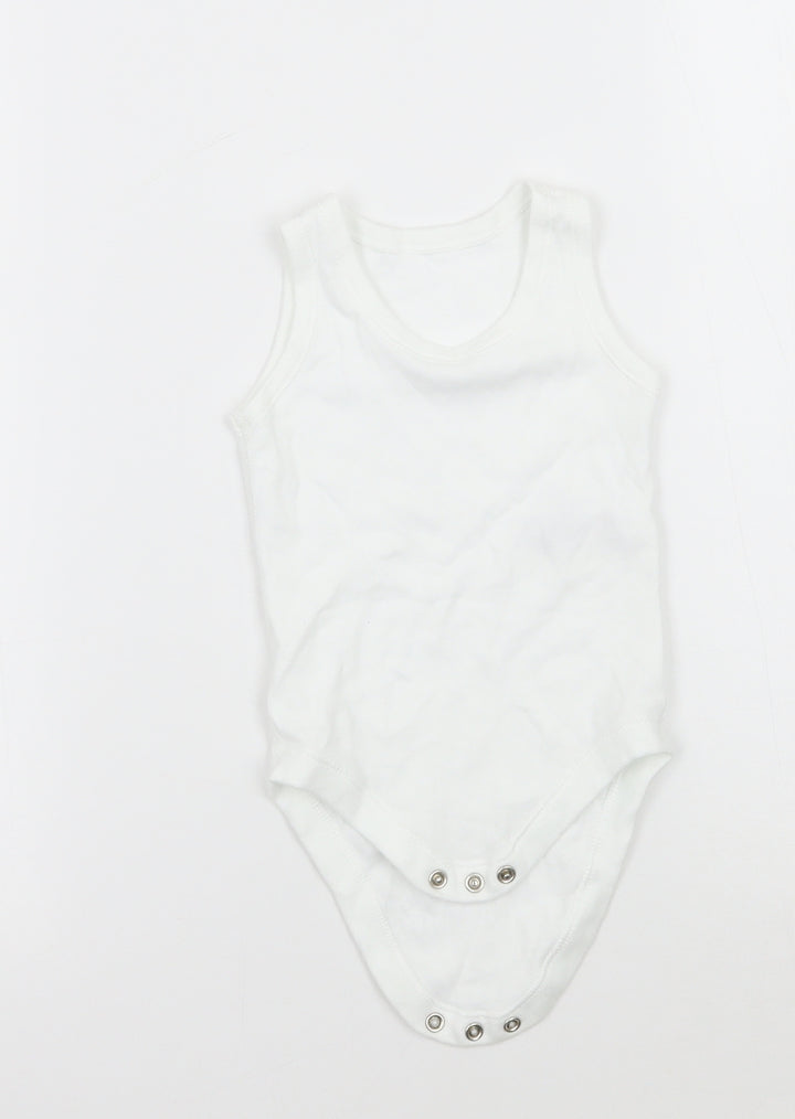 Marks and Spencer Boys White Babygrow One-Piece Size 6-9 Months
