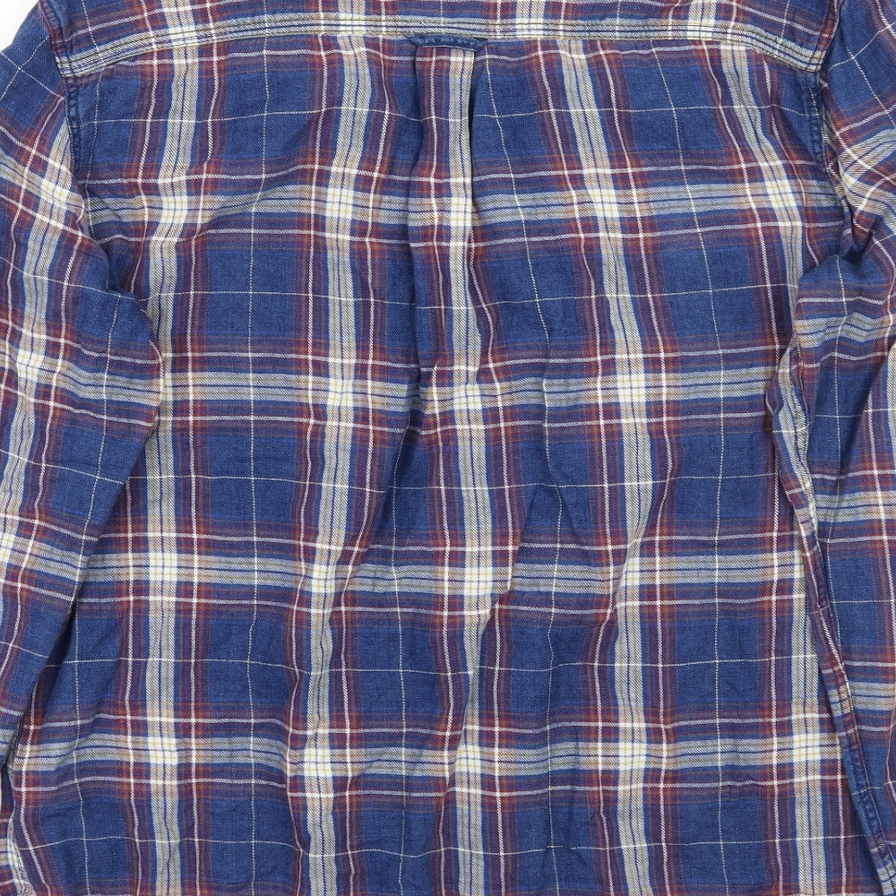 Fat Face Mens Blue Check   Button-Up Size L