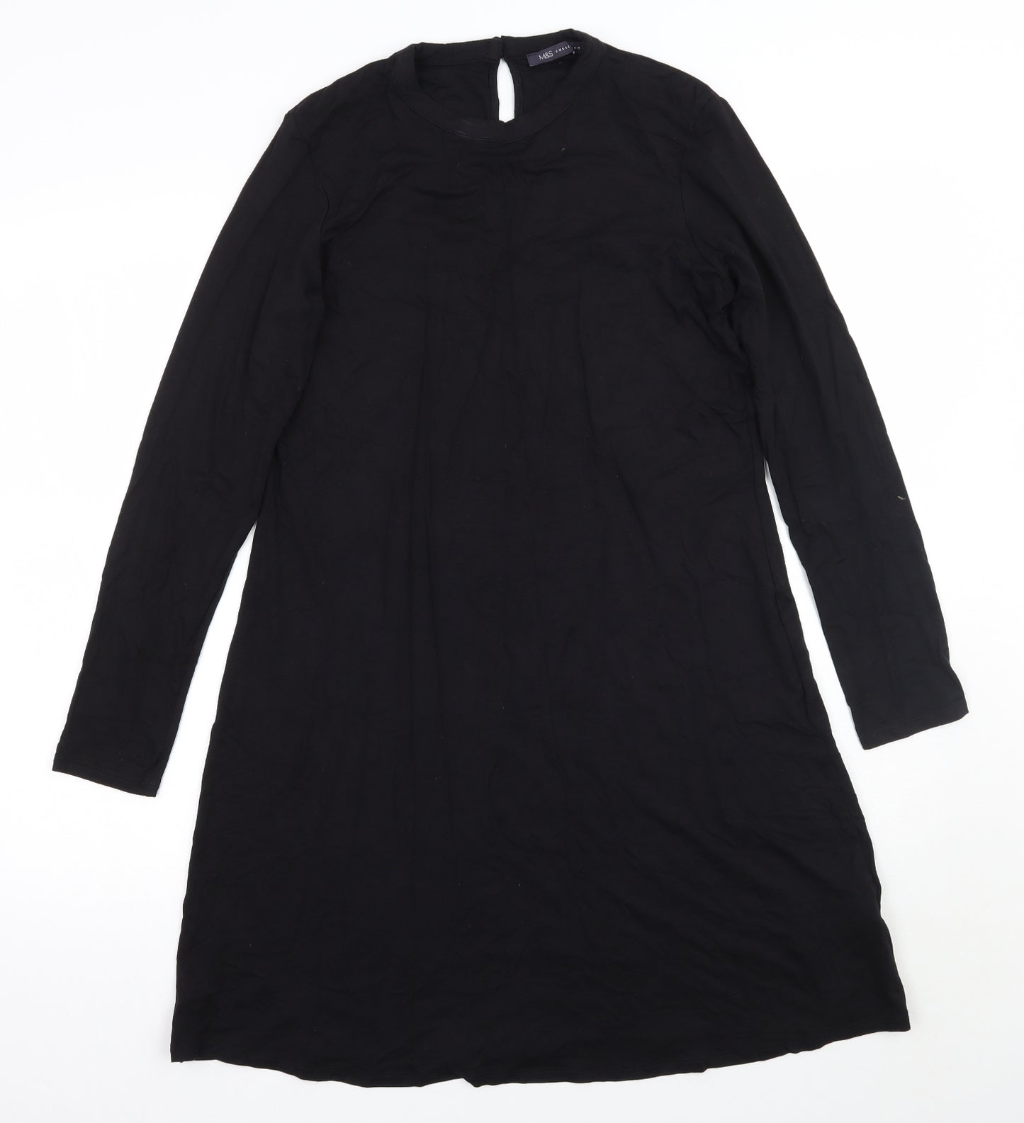 Marks and Spencer Womens Black  Rayon A-Line  Size 12