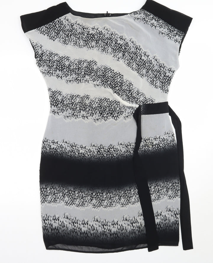 Per Una Womens Black Animal Print A-Line Size 14
