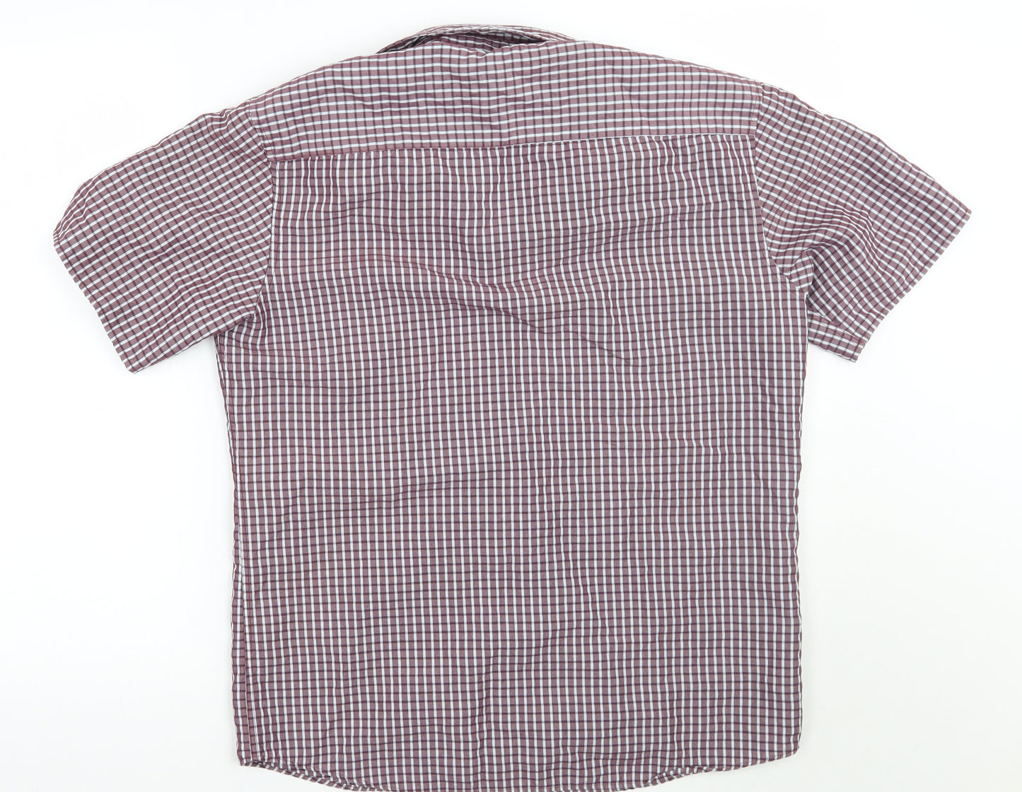Marks and Spencer Mens Purple Check   Button-Up Size S