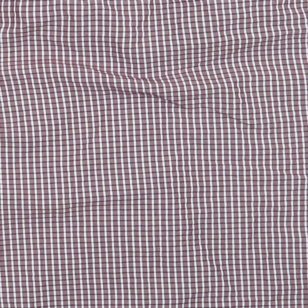 Marks and Spencer Mens Purple Check   Button-Up Size S