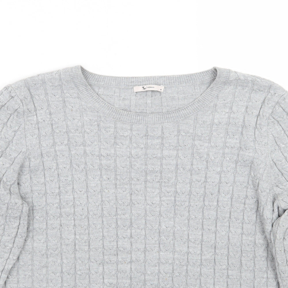 TU Womens Grey   Pullover Jumper Size 14