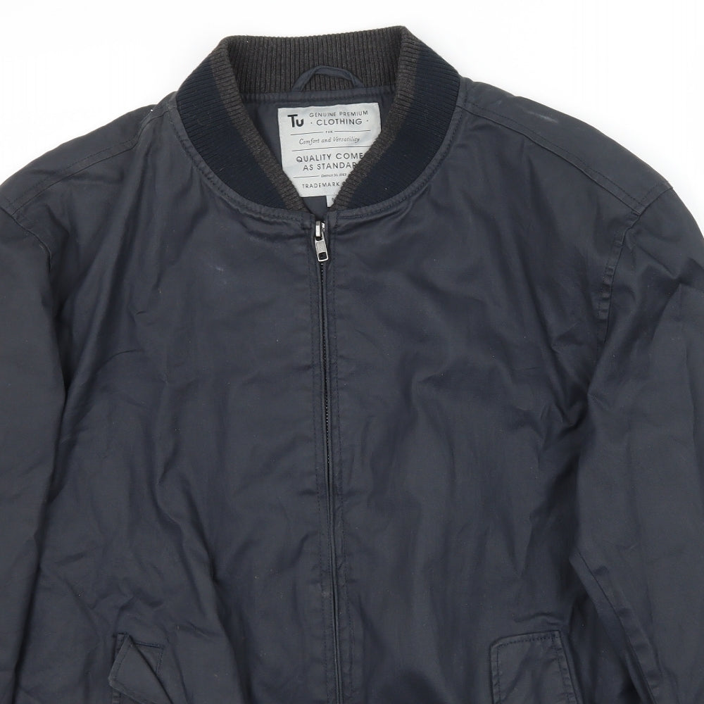 TU Mens Blue   Jacket Coat Size M