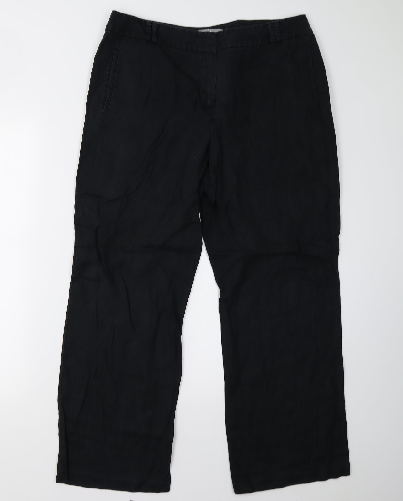 M&S Womens Black   Trousers  Size 14 L28 in
