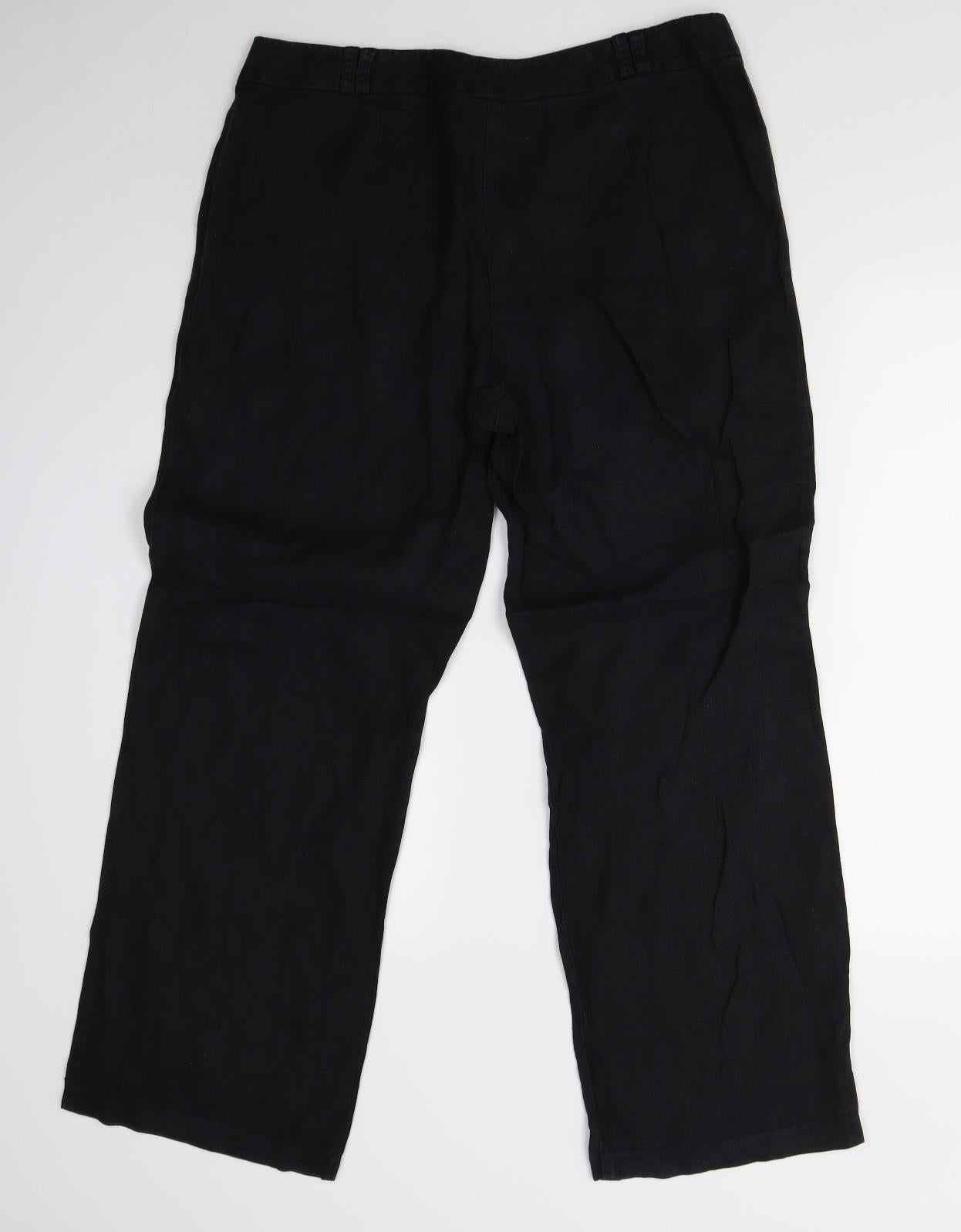 M&S Womens Black   Trousers  Size 14 L28 in
