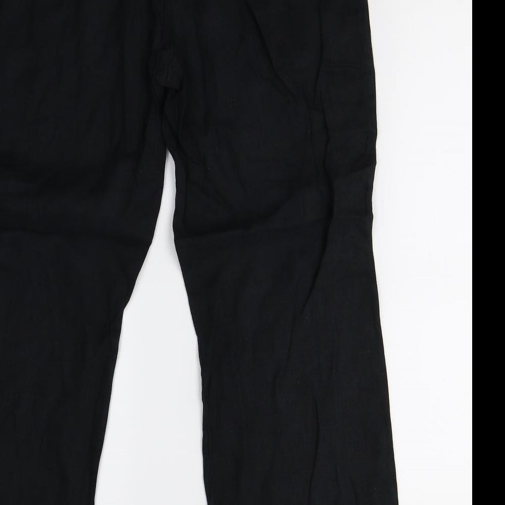 M&S Womens Black   Trousers  Size 14 L28 in