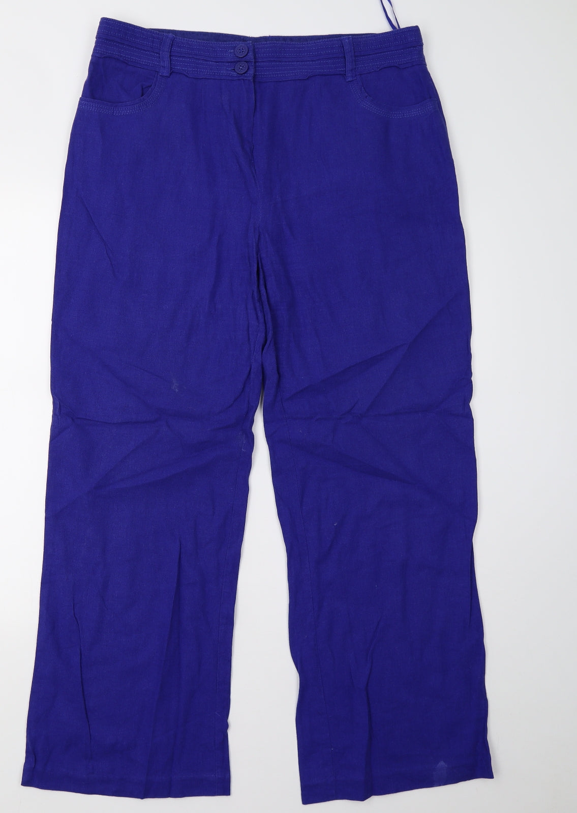 Per Una Womens Blue   Trousers  Size 14 L28 in