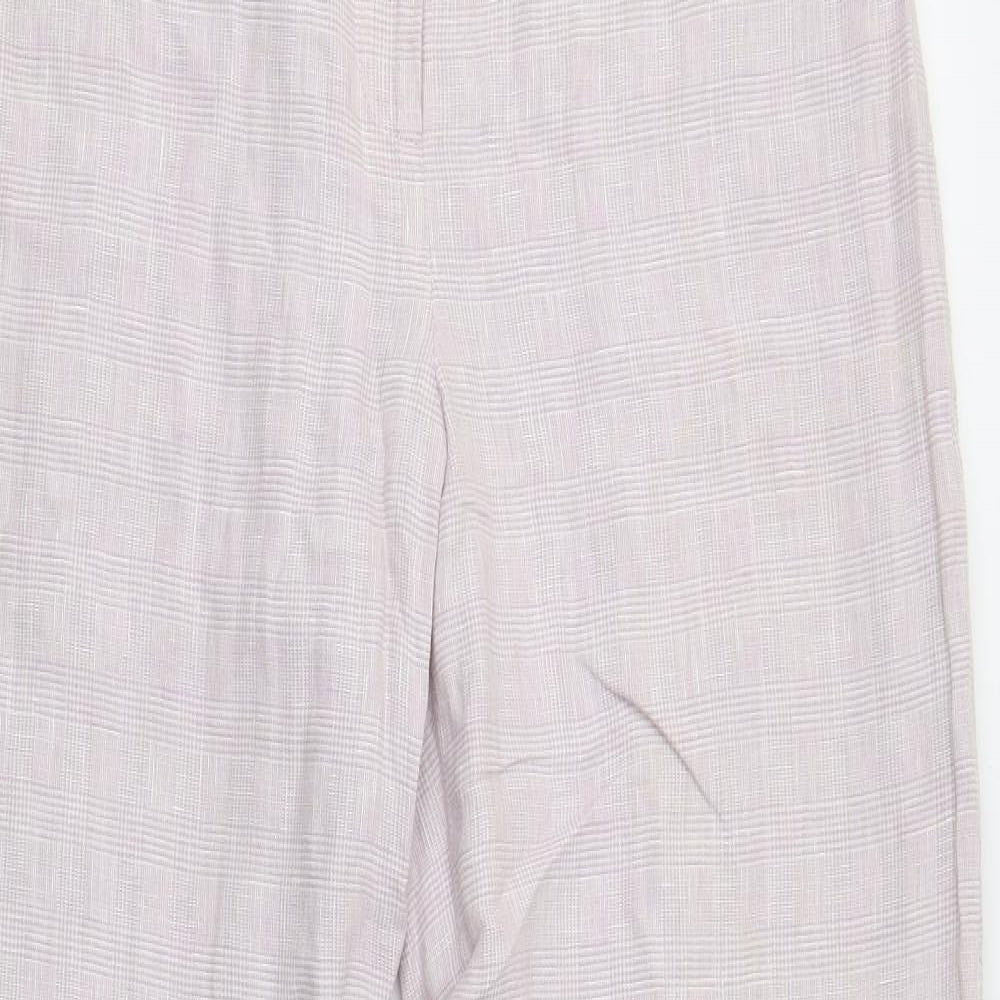 Oasis Womens Pink Check  Trousers  Size 14 L30 in