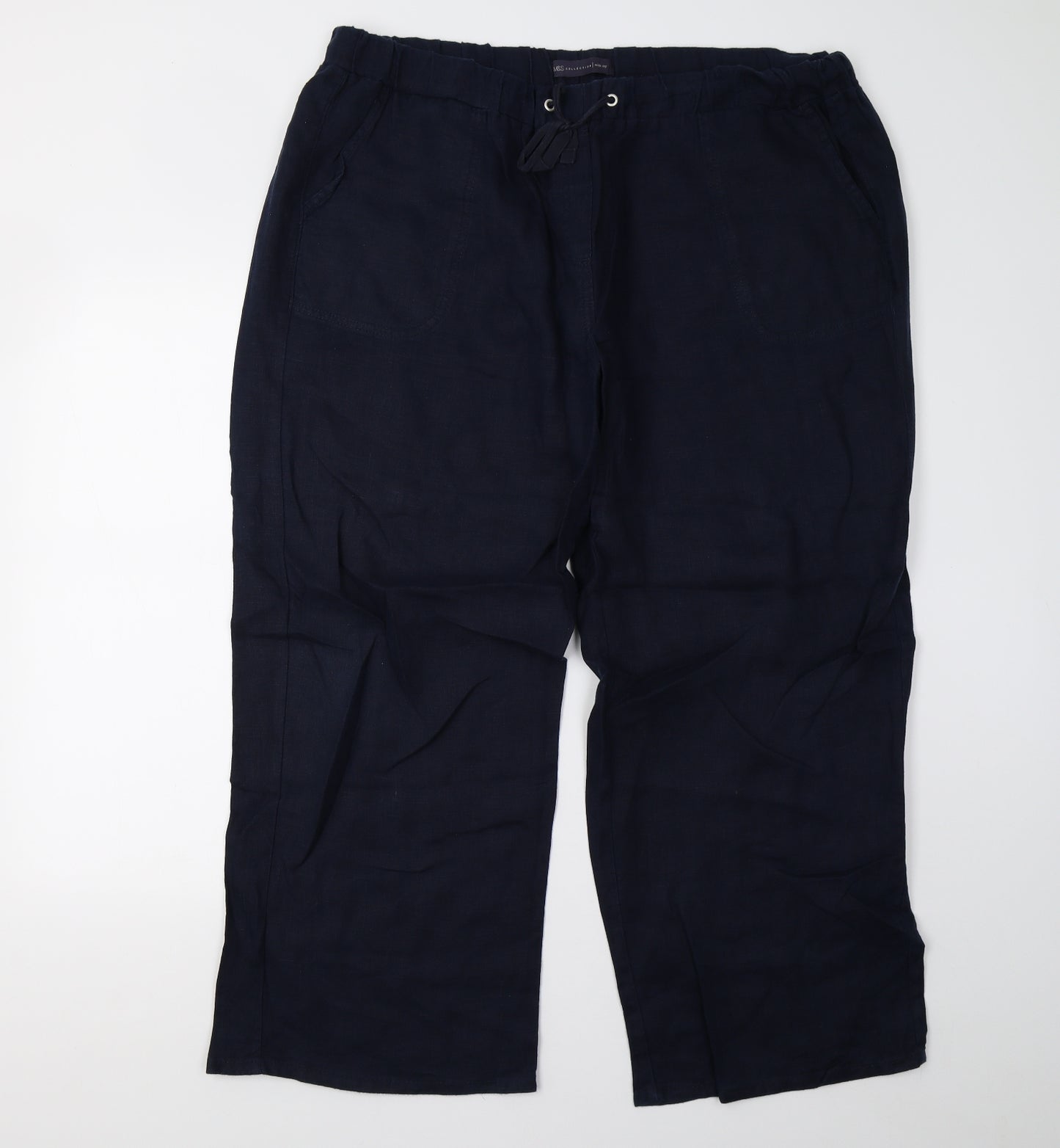 M&S Womens Blue   Trousers  Size 20 L27 in