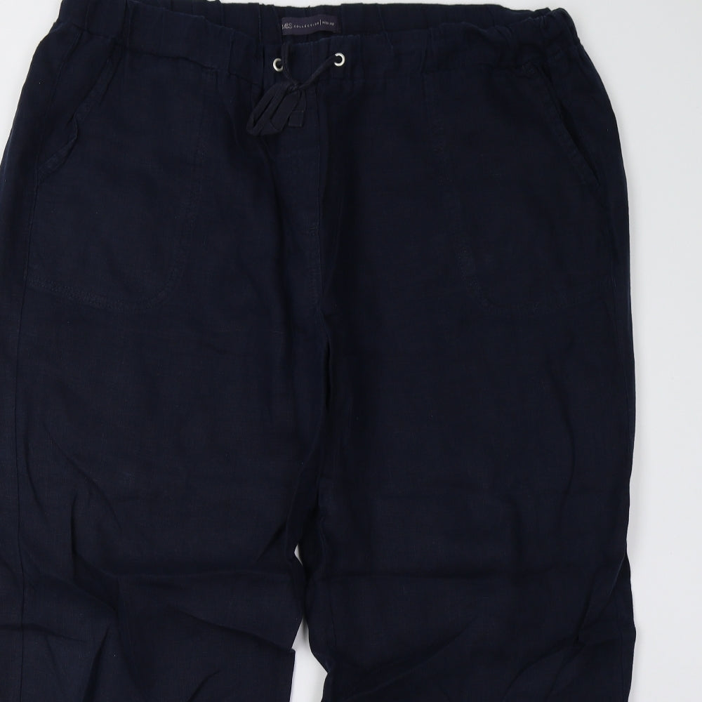 M&S Womens Blue   Trousers  Size 20 L27 in