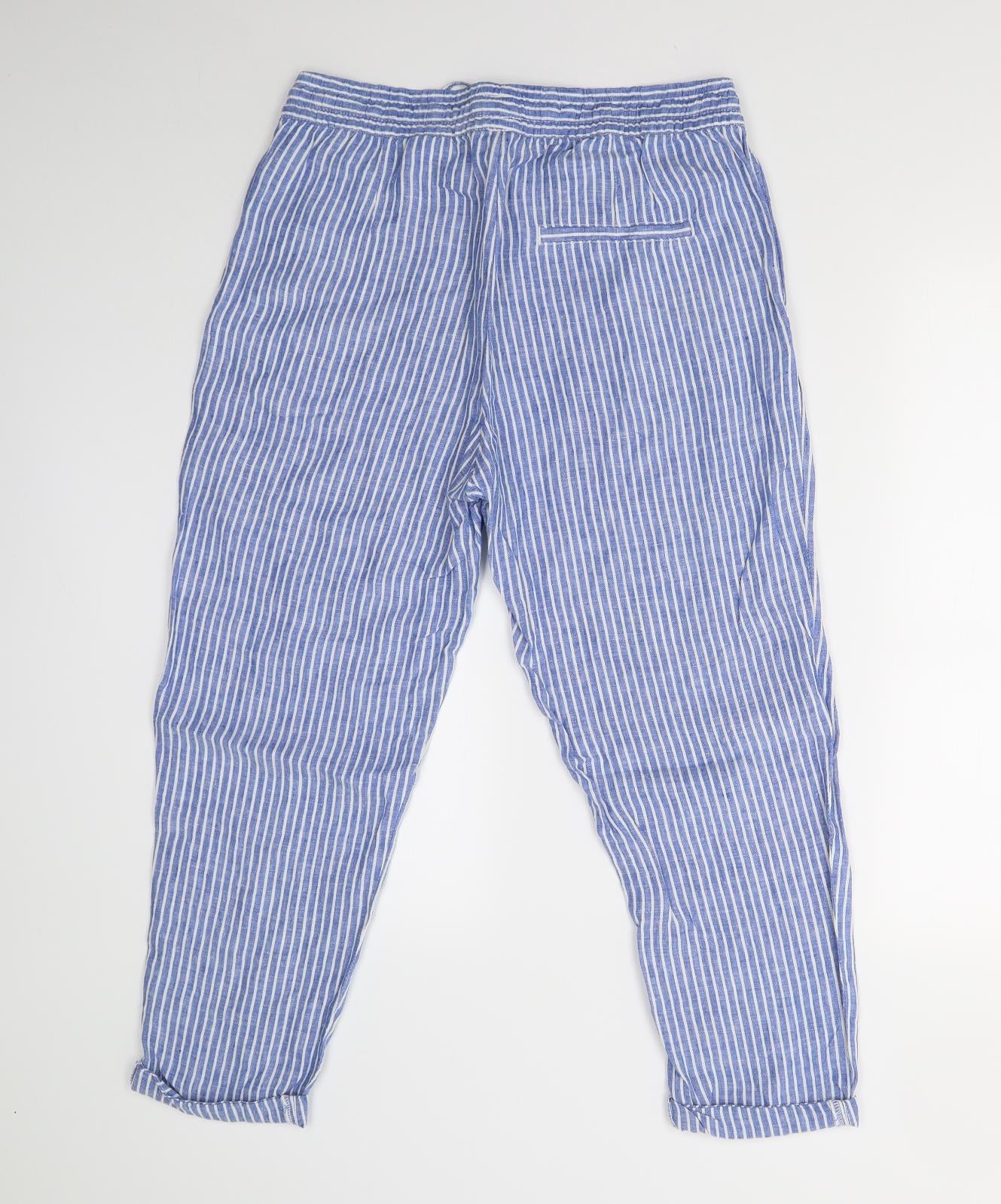 LOGG Womens Blue Striped  Trousers  Size 12 L24 in