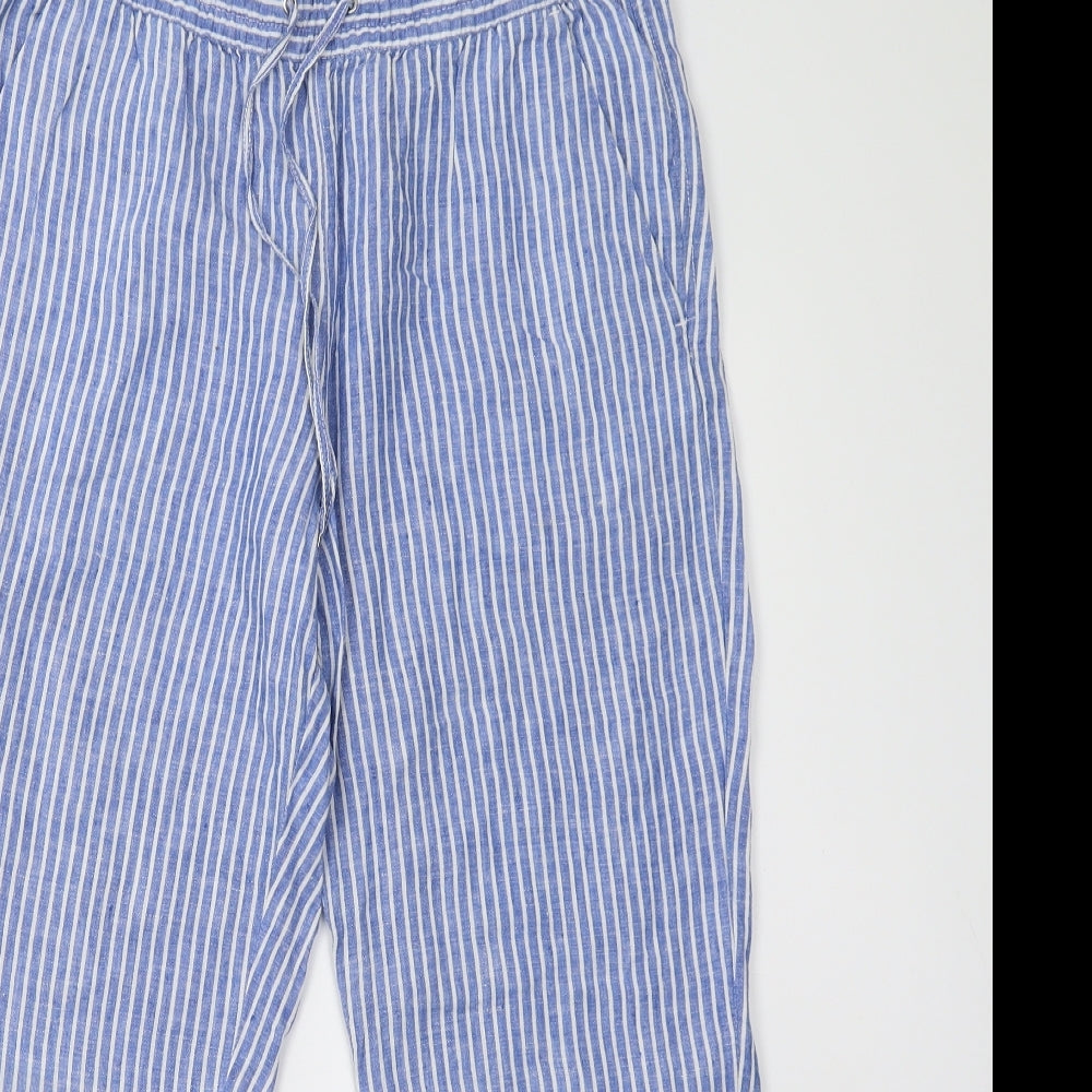 LOGG Womens Blue Striped  Trousers  Size 12 L24 in