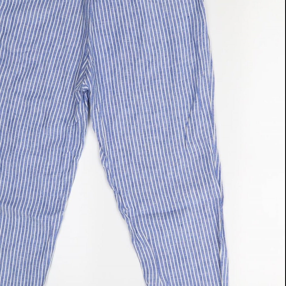 LOGG Womens Blue Striped  Trousers  Size 12 L24 in