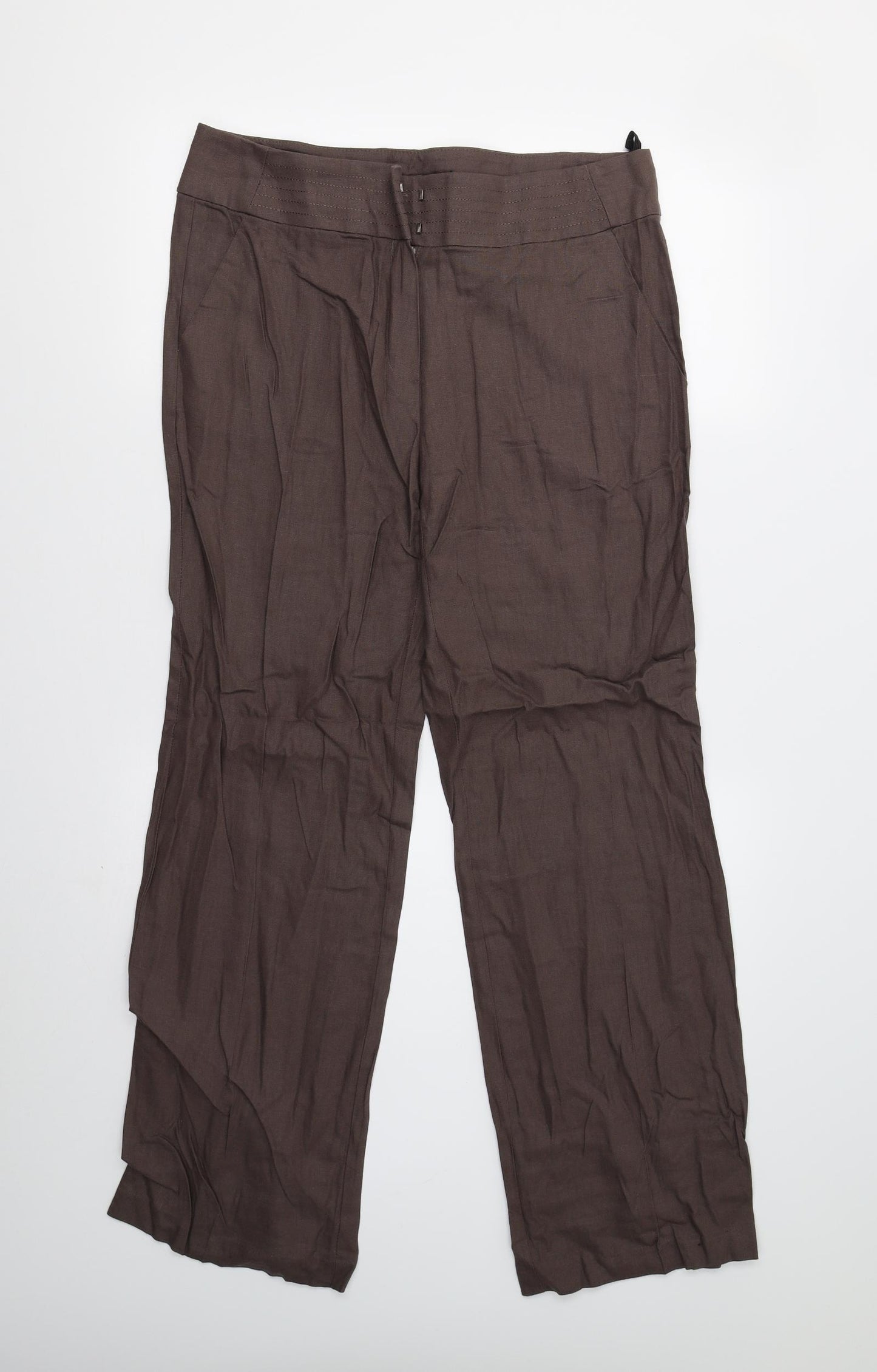 M&S Womens Brown   Trousers  Size 12 L29 in